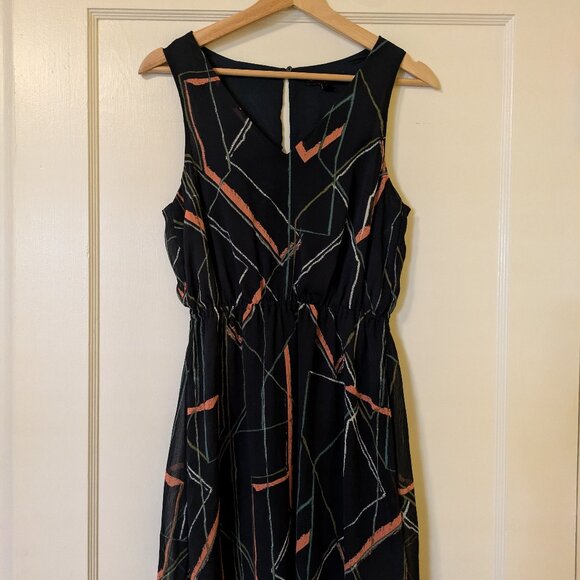 Banana Republic Navy Dress with Abstract Print - Picture 1 of 7